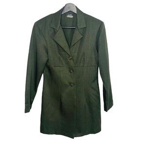 Vintage 90s Olive Green Longline Blazer Medium